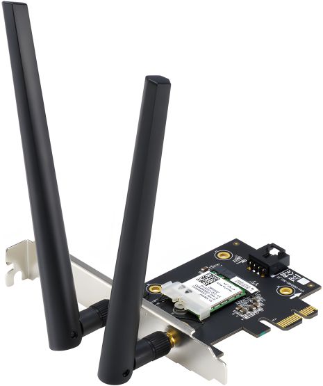 Wi-Fi адаптер ASUS PCE-AXE5400, BT5.2, 2.4G, 5G, 6G, Wi-Fi 6E, PCI Express x1 (90IG07I0-ME0B10) Wi-Fi адаптер ASUS PCE-AXE5400, BT5.2, 2.4G, 5G, 6G, Wi-Fi 6E, PCI Express x1 (90IG07I0-ME0B10)