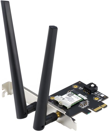 Wi-Fi адаптер ASUS PCE-AXE5400, BT5.2, 2.4G, 5G, 6G, Wi-Fi 6E, PCI Express x1 (90IG07I0-ME0B10) Wi-Fi адаптер ASUS PCE-AXE5400, BT5.2, 2.4G, 5G, 6G, Wi-Fi 6E, PCI Express x1 (90IG07I0-ME0B10)