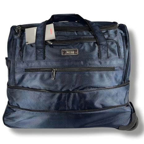 Сумка на колесах вместительная, синяя, 75 л