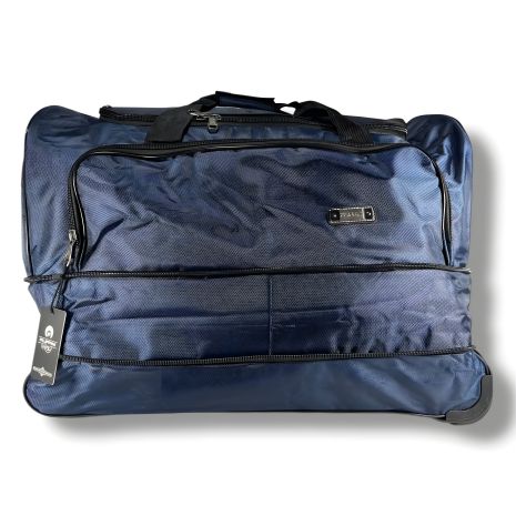 Сумка на колесах вместительная и удобная, синяя, 110 л