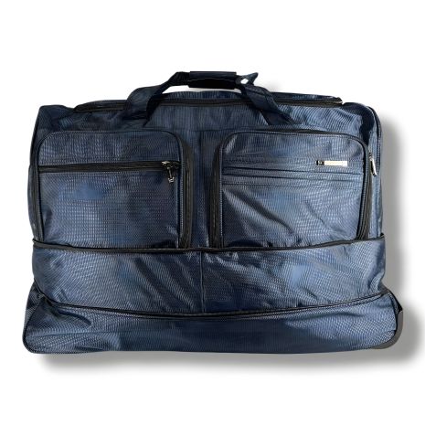 Синяя вместительная дорожная сумка на колесах 110 л