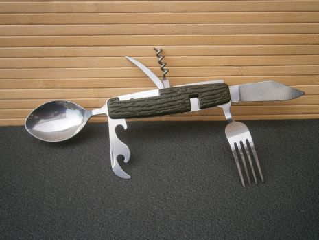 Набор столовых приборов 5 в 1 Travel Outdoor K605, чем открытие вилки Spoon в обложке
