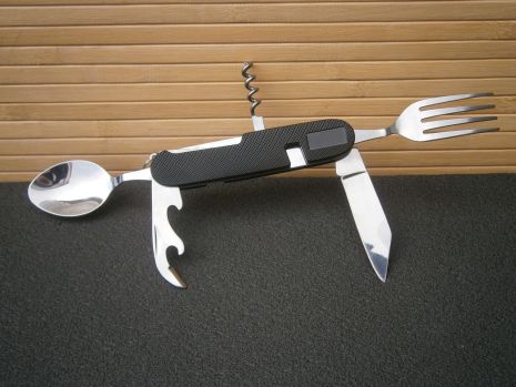 Набор столовых приборов 5 в 1 Travel Outdoor A-106, чем открытие вилки Spoon в обложке