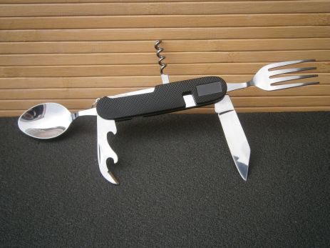 Набор столовых приборов 5 в 1 Travel Outdoor A-106, чем открытие вилки Spoon в обложке