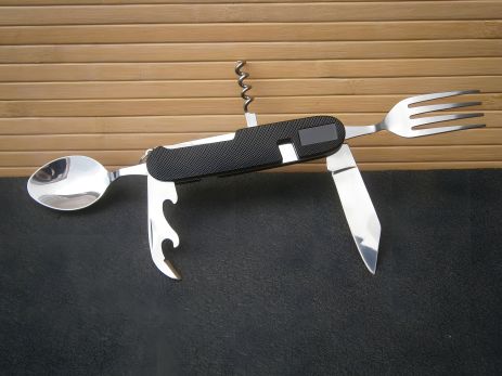 Набір столових приладів Travel Outdoor 5 в 1 А-106 ніж ложка виделка відкривачка в чохлі Набір столових приладів Travel Outdoor 5 в 1 А-106 ніж ложка виделка відкривачка в чохлі