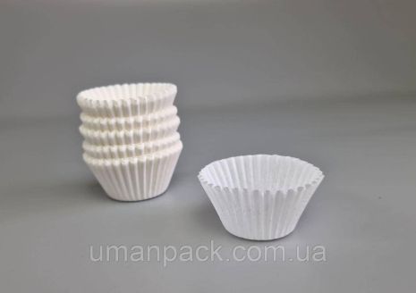 Тартолетка для кексов 3А круглая белая D30 H24 (100шт) (1 уп.)