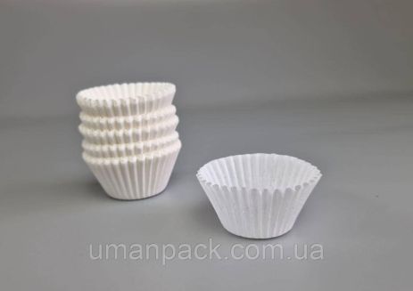 Тартолітка для кексів 3А кругла біла D30 H24 (100 шт.) (1 уп.)