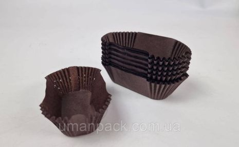 Тартолетка для чизкейка П8 Прямоугольная коричневая (35х80х30) (100шт) (1 уп.)