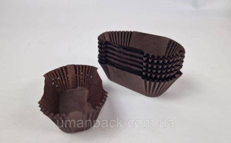 Тартолетка для чизкейка П8 Прямоугольная коричневая (35х80х30) (100шт) (1 уп.)
