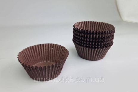 Тартолетка для кексов 125А круглая коричневая D55 H35 (100шт) (1 уп.)