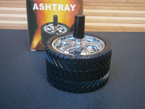 Попільничка бездимна металева Ashtray "Колесо" Silver