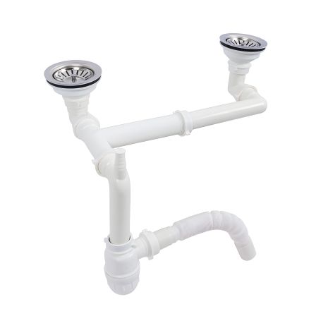 Подвійний сифон для гранітних мийок VALESO (арт. 820) без переливу Подвійний сифон для гранітних мийок VALESO (арт. 820) без переливу