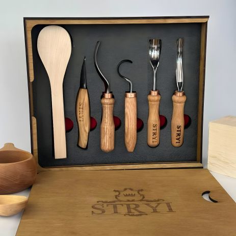 Набір стамесок STRYI Profi для вирізування ложок, кукс та інших виробів із дерева