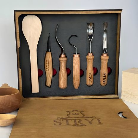 Набор стамесок STRYI Profi для резьбы по дереву: ложки, куксы и другие изделия
