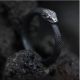 Кільце каблучка Snake змія у формі чорної змії регулюється