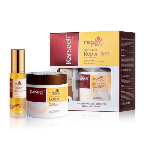 Набір Karseell Мaca Essence Repair маска і олійка для пошкодженого волосся в подарунковій коробці, 500/50 мл