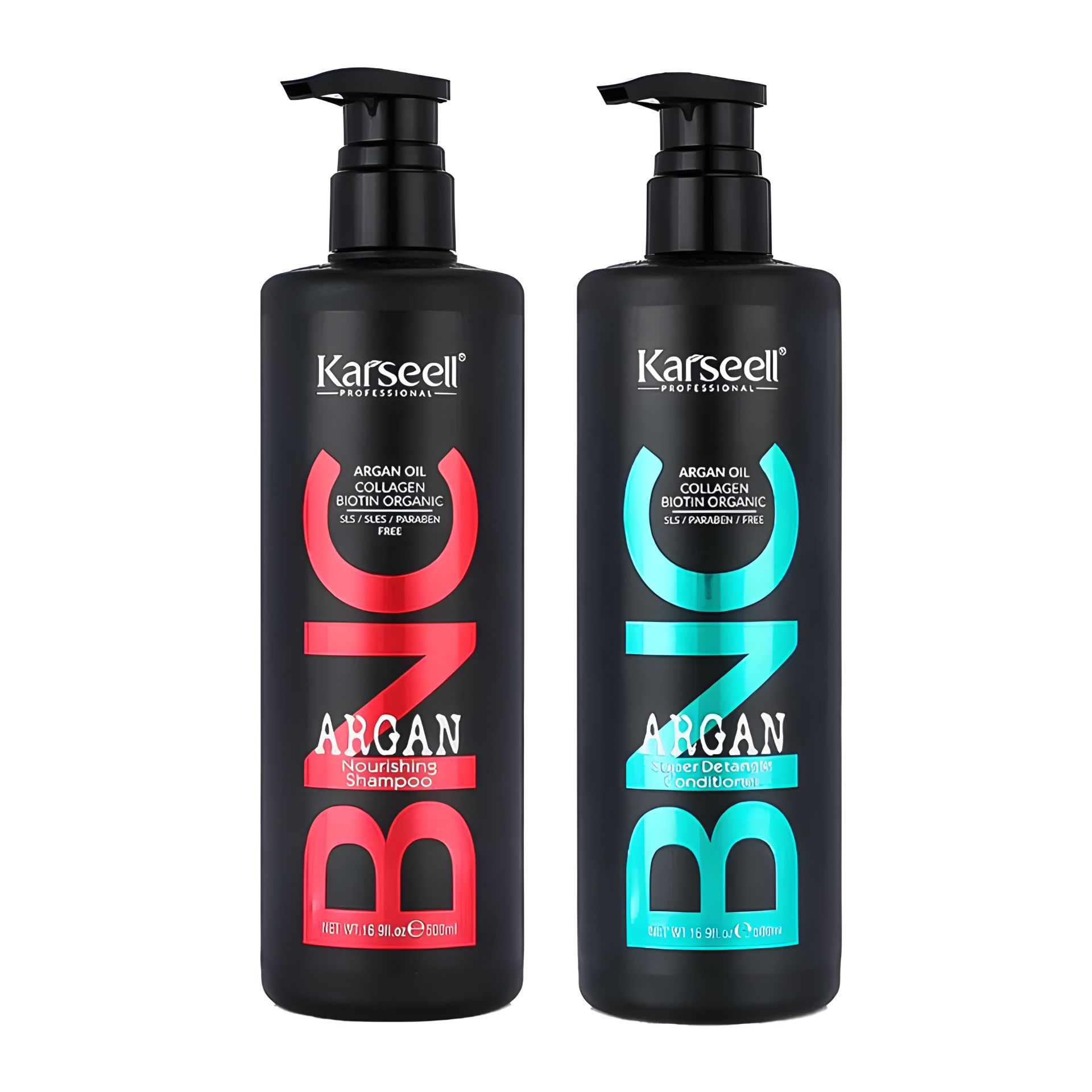 Набір Karseell BNC Argan Nourishing DUO: шампунь і кондиціонер для сухого і пошкодженого волосся, по 500 мл Набір Karseell BNC Argan Nourishing DUO: шампунь і кондиціонер для сухого і пошкодженого волосся, по 500 мл