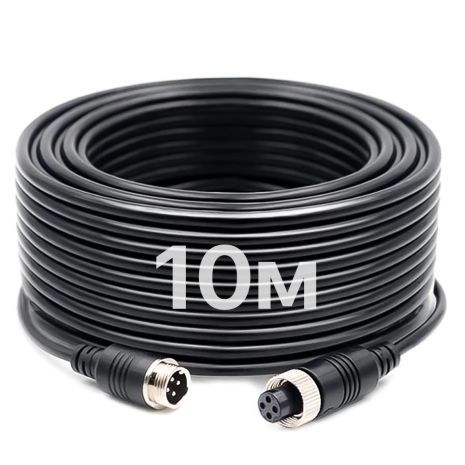4Pin кабель Podofo Y3008A2, авиационный разъем с фиксирующей гайкой, 10м (для камер заднего вида)