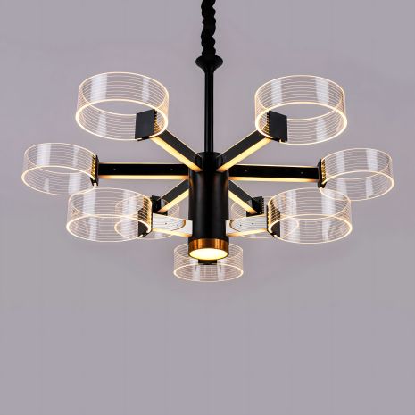 Акриловая светодиодная люстра Sirius N 3705-6 3 BLACK GD 98W