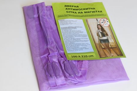 Москітна сітка на двері з магнітами 100*210 см, 3863/violet
