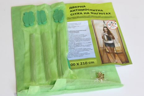 Магнитная дверная москітна сітка 100*210 см, цвет Зелена