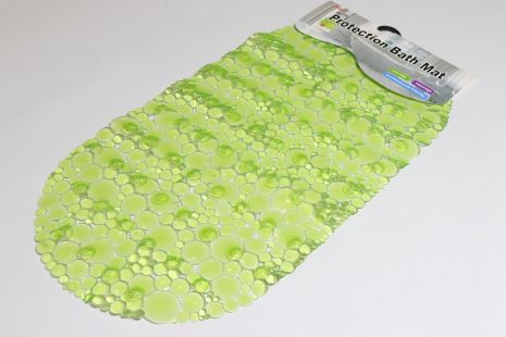 Силиконовый коврик на присосках для ванной 65*33 см, новичок 1225/зеленый