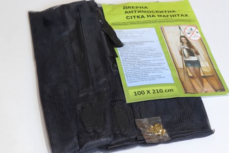 Москітна сітка на двері з магнітами 100*210 см чорна (3863/black)