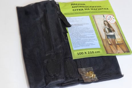 Москітна сітка на двері з магнітами 100*210 см чорна (3863/black)