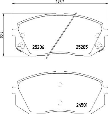 Комплект тормозных колодок KIA XCEED, HYUNDAI KONA, HYUNDAI TUCSON, BREMBO (P30093)