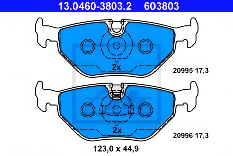 Колодки гальмівні комплект для BMW Z3, BMW 7, BMW 5, ATE (13046038032)