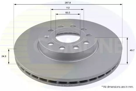 Диск тормозной SEAT LEON, AUDI A3, VW TAOS, COMLINE (ADC1455V)