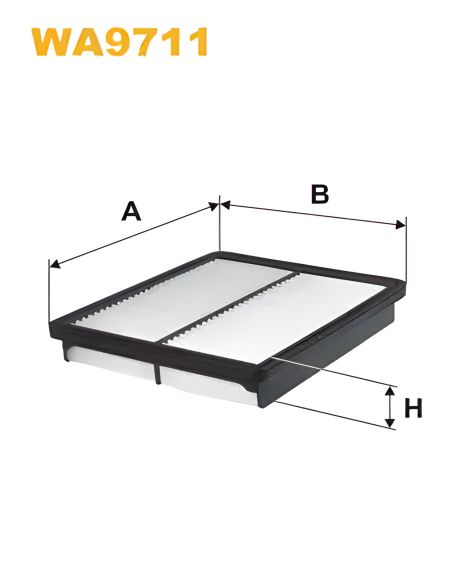 Воздушный фильтр KIA SORENTO, HYUNDAI GRANDEUR, HYUNDAI SANTA, WIX FILTERS (WA9711)