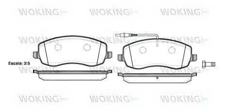 Комплект тормозных колодок для FIAT ULYSSE, LANCIA PHEDRA, CITROËN C8, WOKING (P1293302)