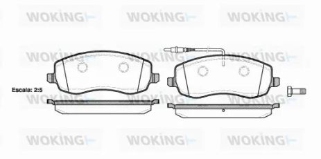 Комплект гальмівних колодок FIAT ULYSSE, LANCIA PHEDRA, CITROËN C8, WOKING (P1293302)