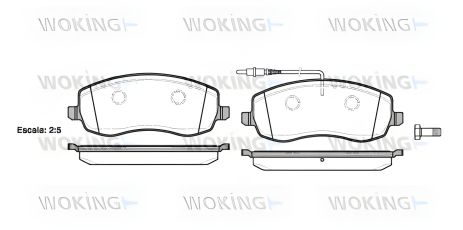 Комплект тормозных колодок для FIAT ULYSSE, LANCIA PHEDRA, CITROËN C8, WOKING (P1293302)