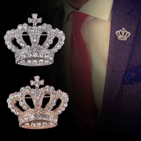 Брошь CROWN в виде Короны брошка с короной и кристаллами