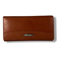 Жіночий гаманець з натуральної шкіри, коричневий, 17×9 см Жіночий гаманець з натуральної шкіри, коричневий, 17×9 см