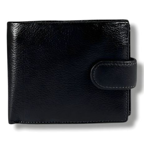 Просторный мужской кошелек, натуральная кожа, черный