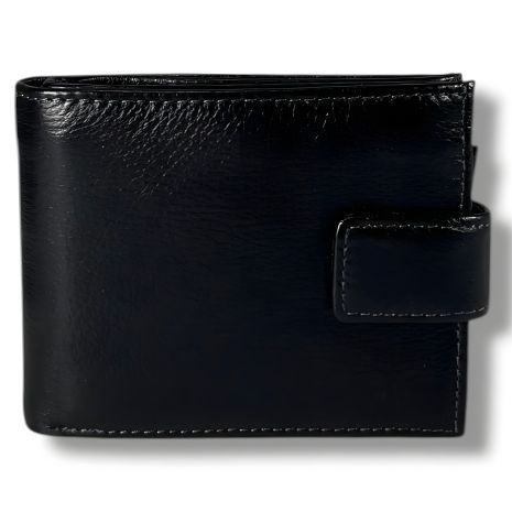 Чоловічий гаманець з натуральної шкіри, чорний (12×10 см), стильний і зручний