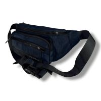 Чоловіча синя поясна сумка-бананка, на 2 відділення