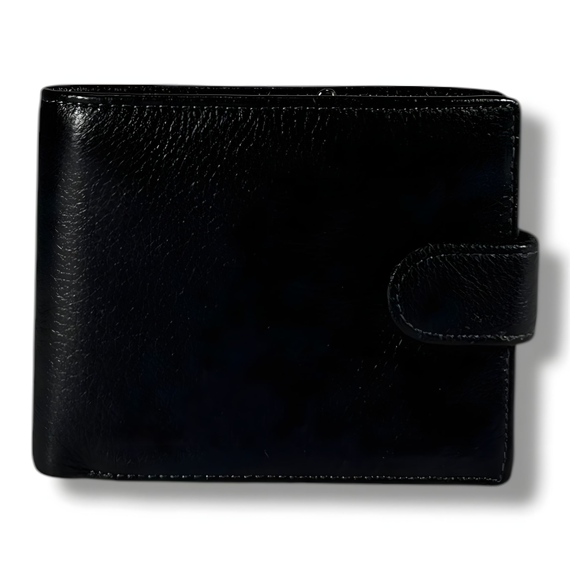 Чоловічий гаманець-портмоне з натуральної шкіри, чорний, місткий та компактний Чоловічий гаманець-портмоне з натуральної шкіри, чорний, місткий та компактний