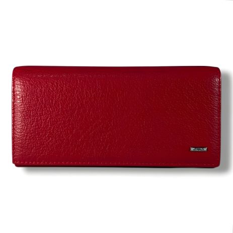Женский кожаный кошелек, красный (18×9 см) Женский кожаный кошелек, красный (18×9 см)