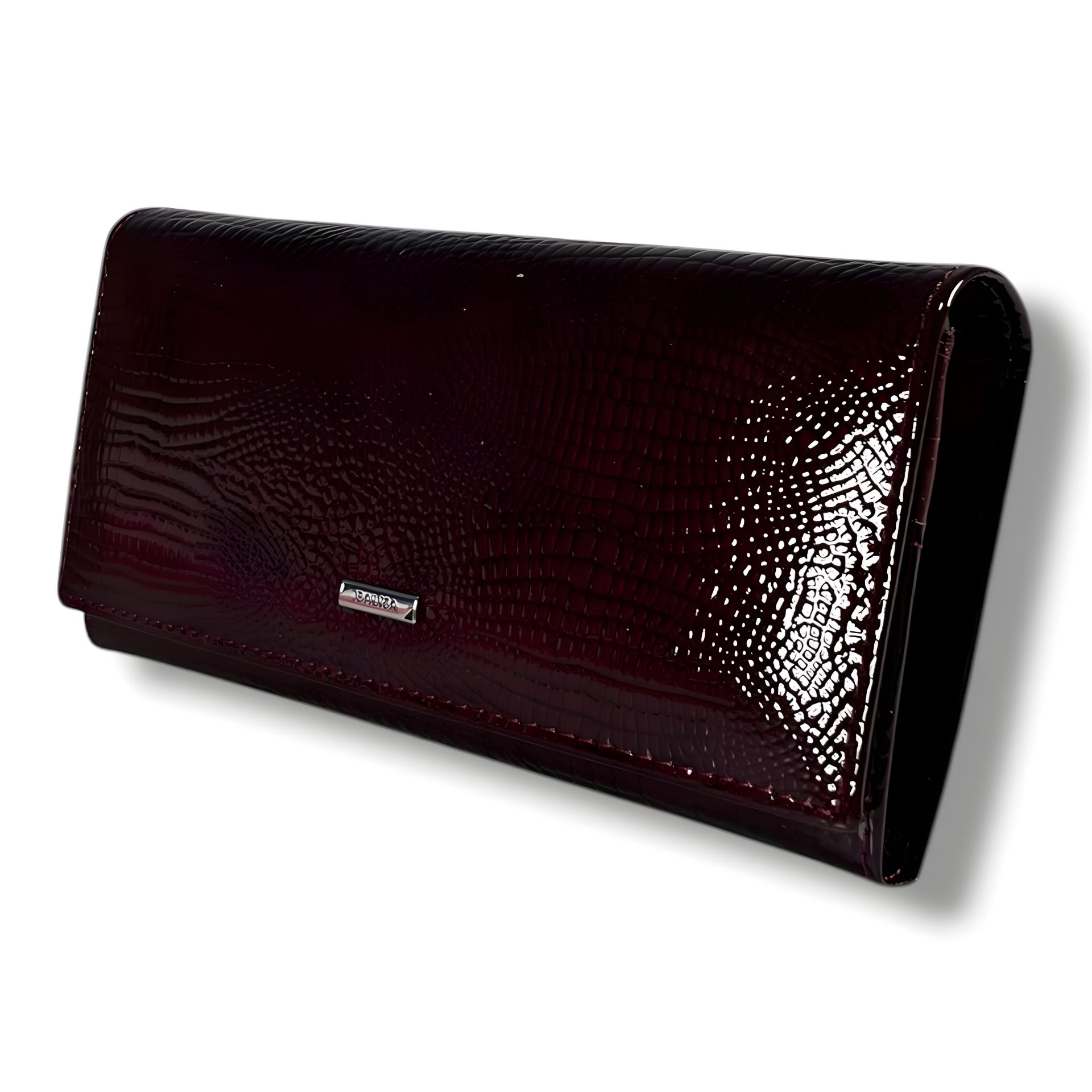 Женский кожаный кошелек, бордовый (19×10 см) Женский кожаный кошелек, бордовый (19×10 см)