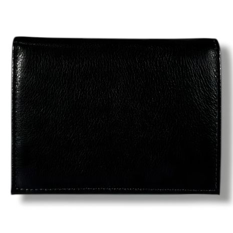 Чоловічий шкіряний гаманець-портмоне, чорний (12×10 см)