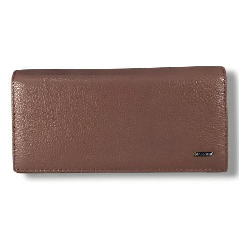 Жіночий гаманець з натуральної шкіри, рожевий, розмір 18×9 см