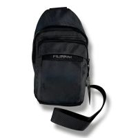 Стильна чоловіча сумка через плече, текстильна, в сірому кольорі