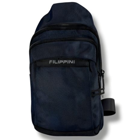 Стильная мужская сумка через плечо, текстильная, синяя.