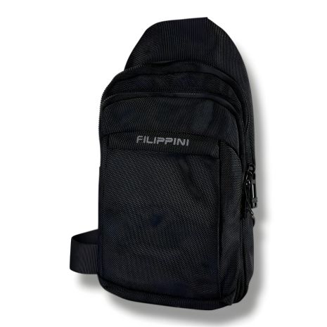 Текстильна чоловіча сумка через плече, чорна, практична та стильна
