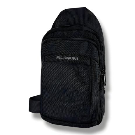 Текстильна чоловіча сумка через плече, чорна, практична та стильна Текстильна чоловіча сумка через плече, чорна, практична та стильна