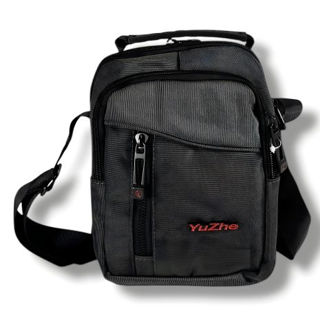 Текстильна чоловіча сумка через плече, сіра